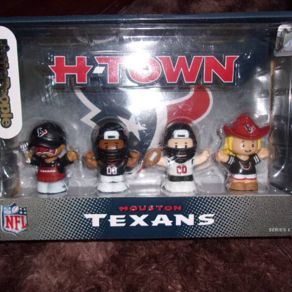 Fisher Price Little People x NFL Collector Houston Texans Figure 4-Pack New - Picture 2 of 7